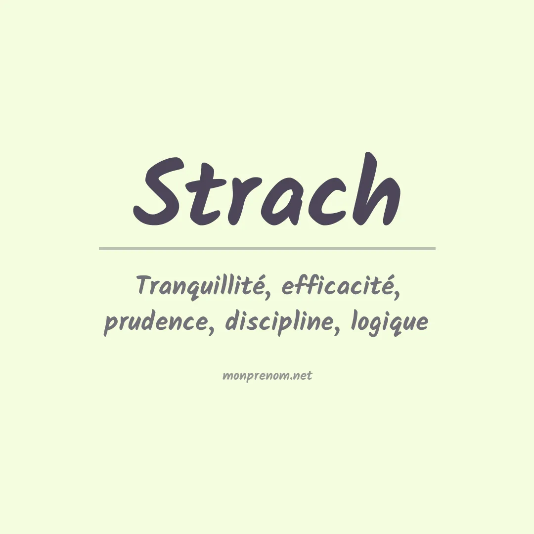 Signification du Prénom Strach