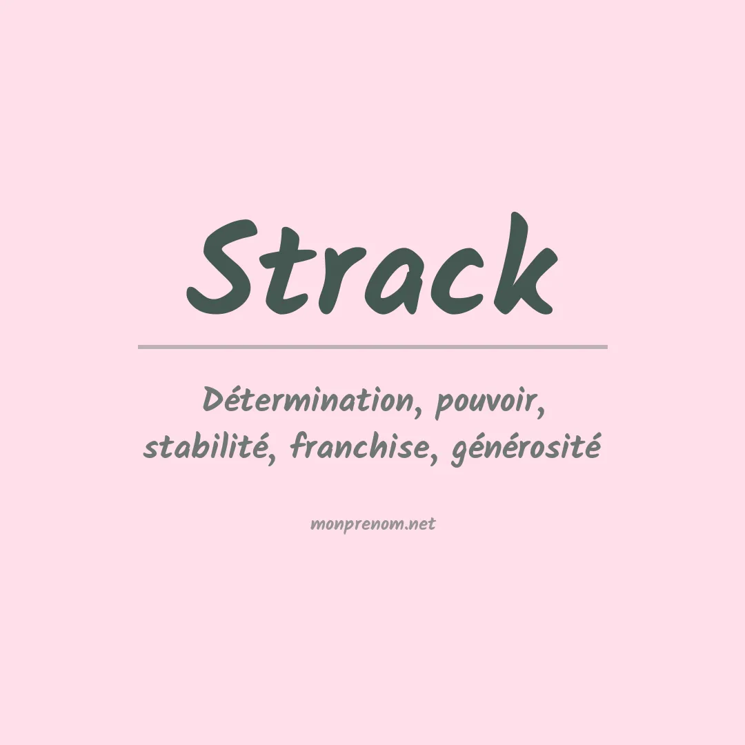 Signification du Prénom Strack