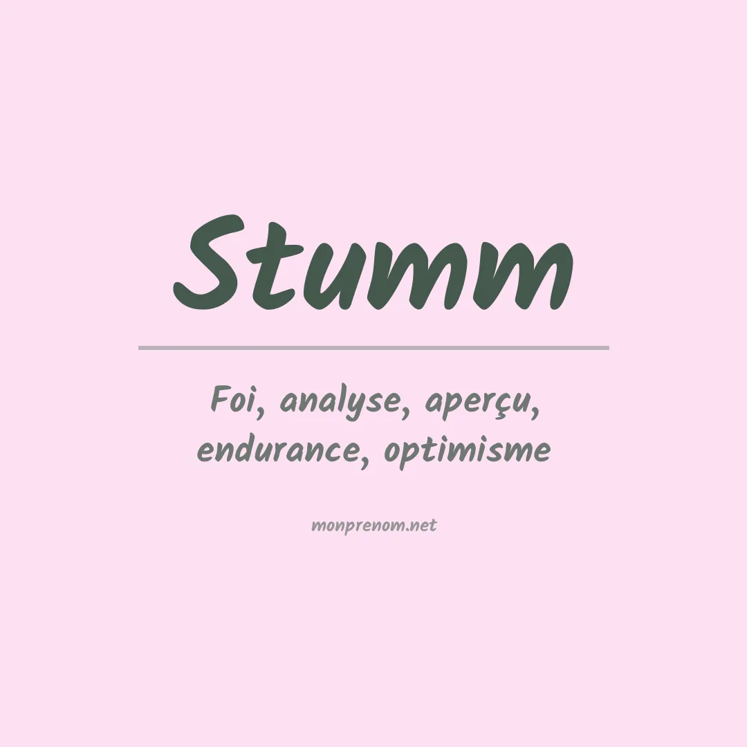 Signification du Prénom Stumm