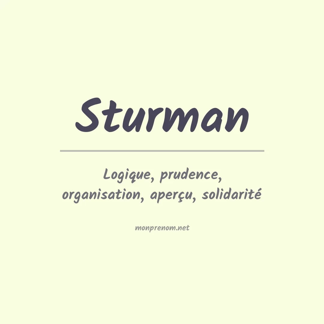 Signification du Prénom Sturman