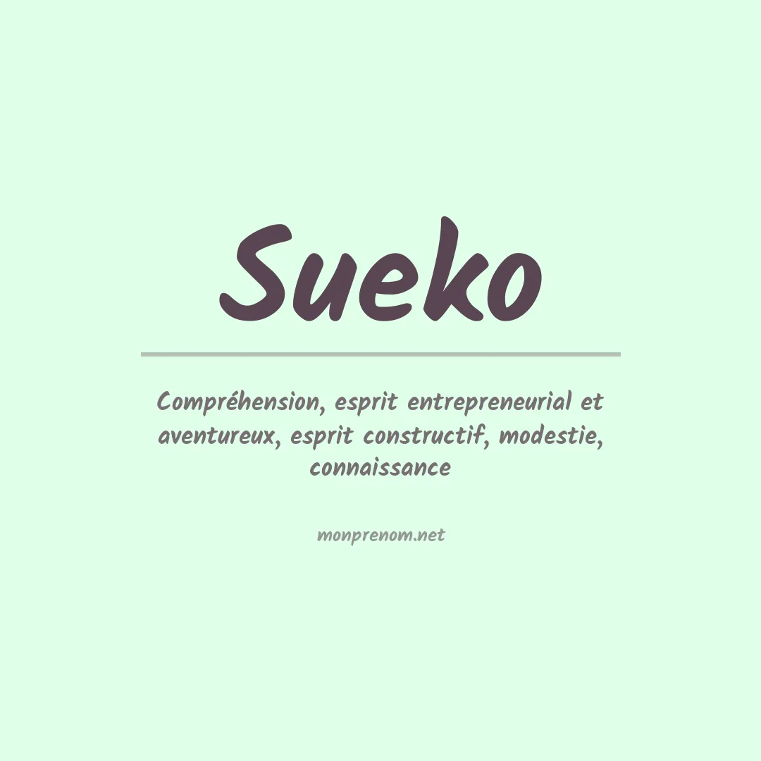 Signification du Prénom Sueko