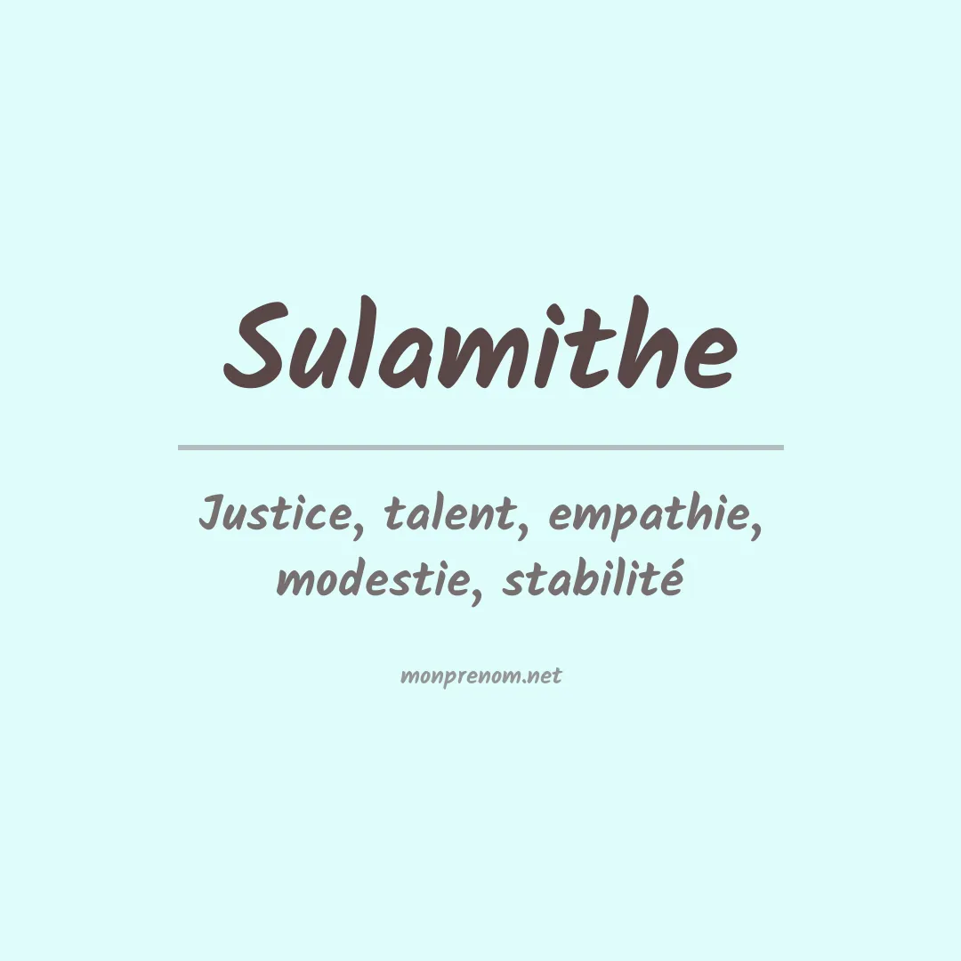 Signification du Prénom Sulamithe Signification du Prénom Sulamithe