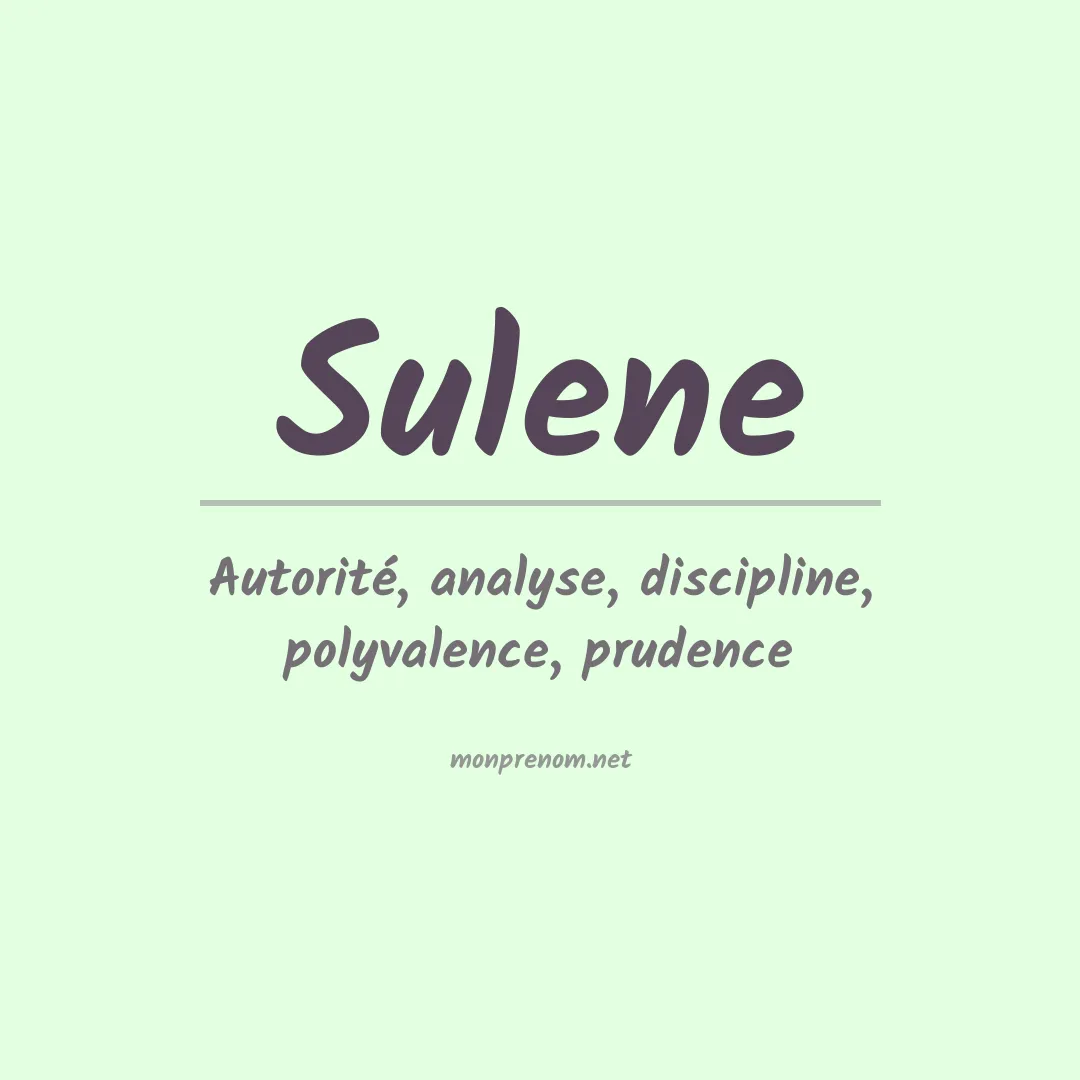 Signification du Prénom Sulene