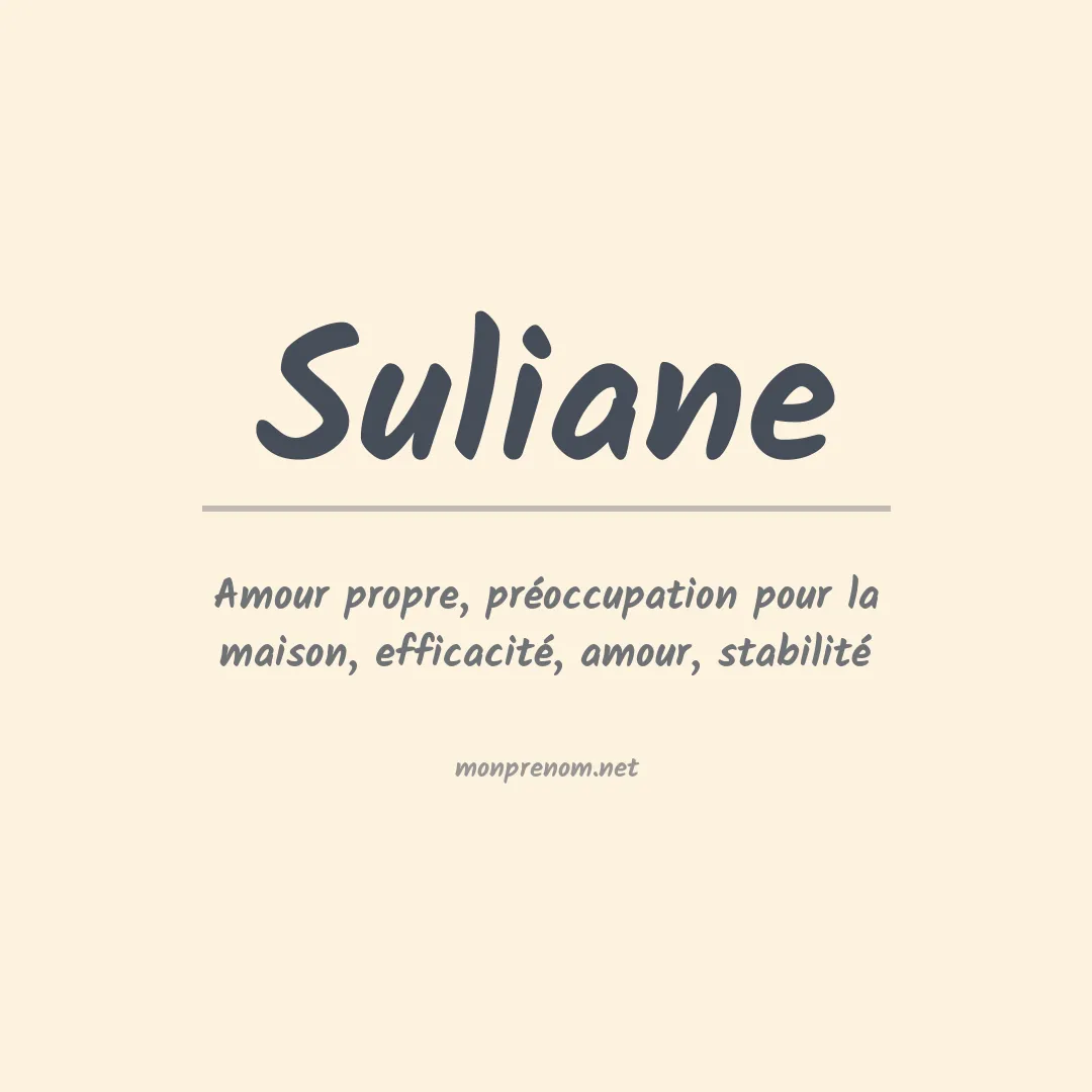 Signification du Prénom Suliane