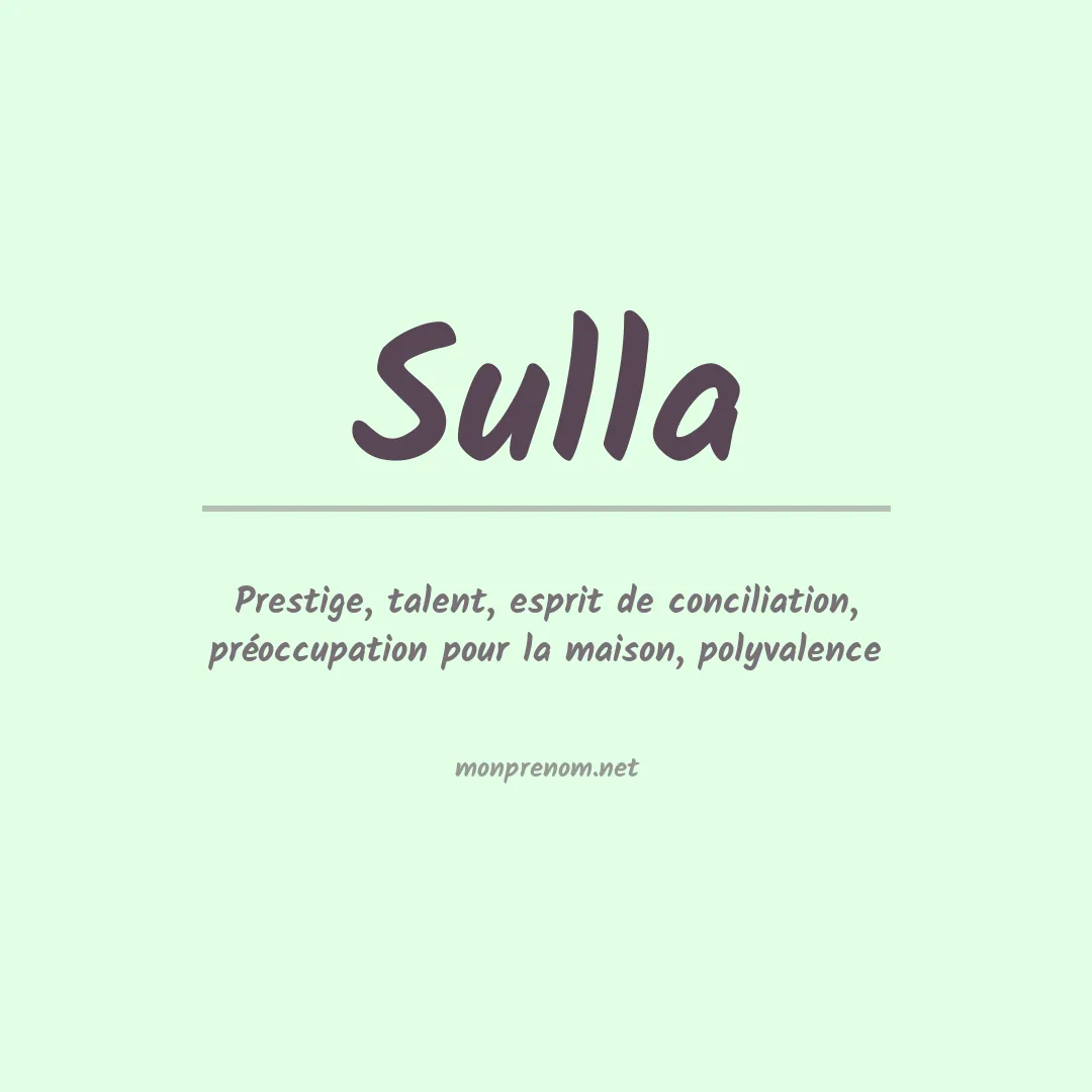 Signification du Prénom Sulla