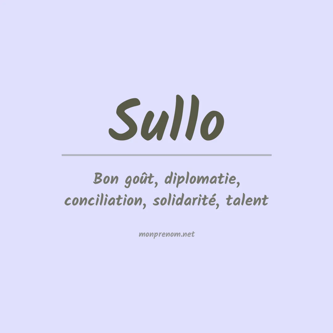 Signification du Prénom Sullo