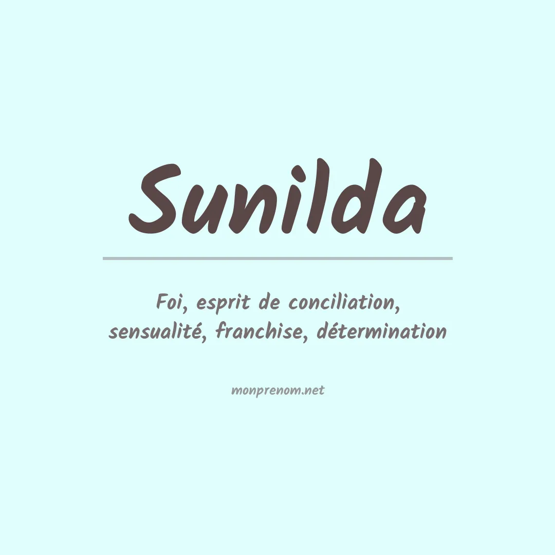 Signification du Prénom Sunilda Signification du Prénom Sunilda