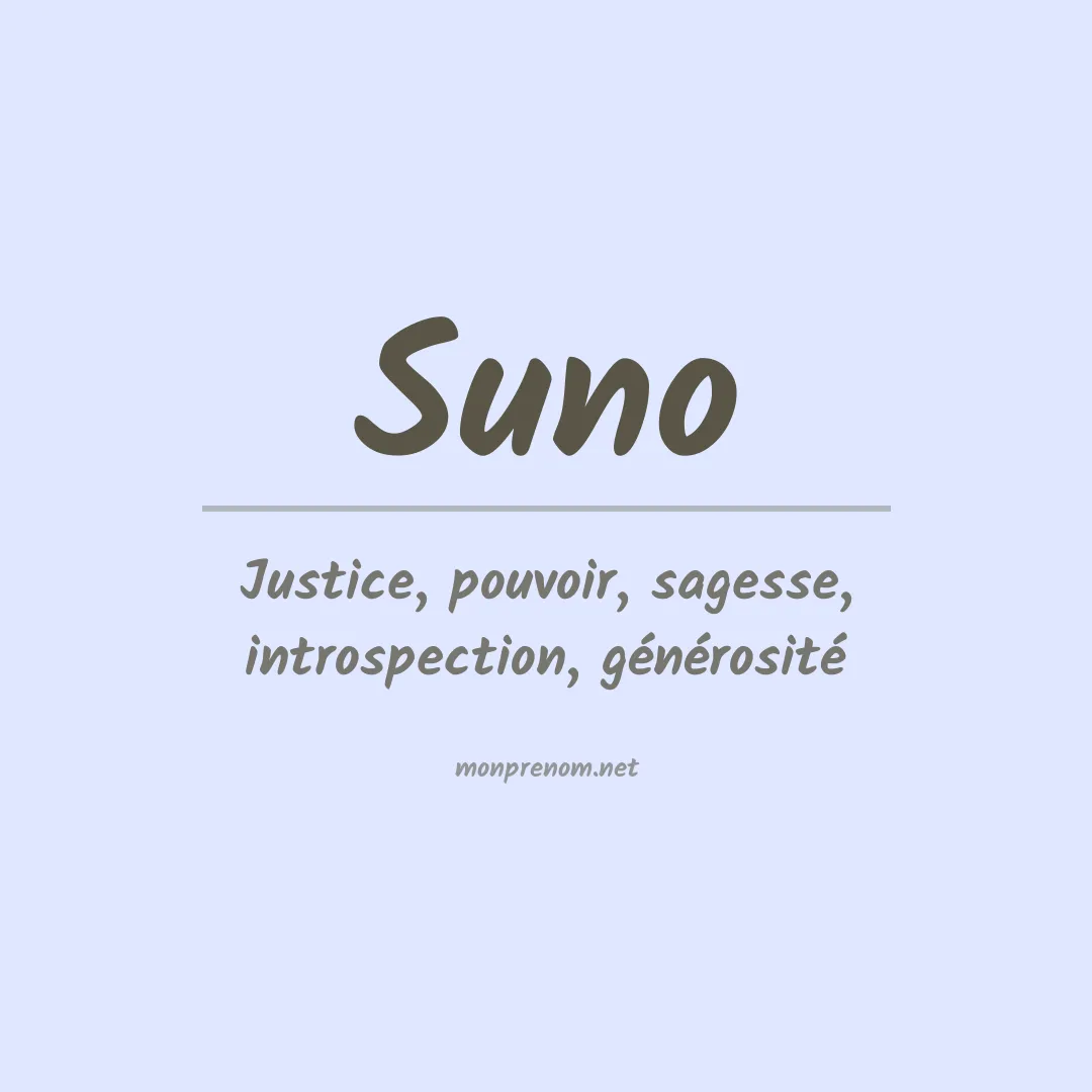 Signification du Prénom Suno Signification du Prénom Suno