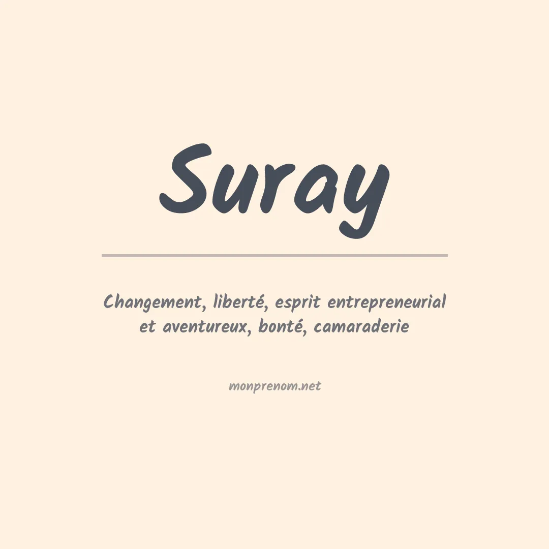 Signification du Prénom Suray