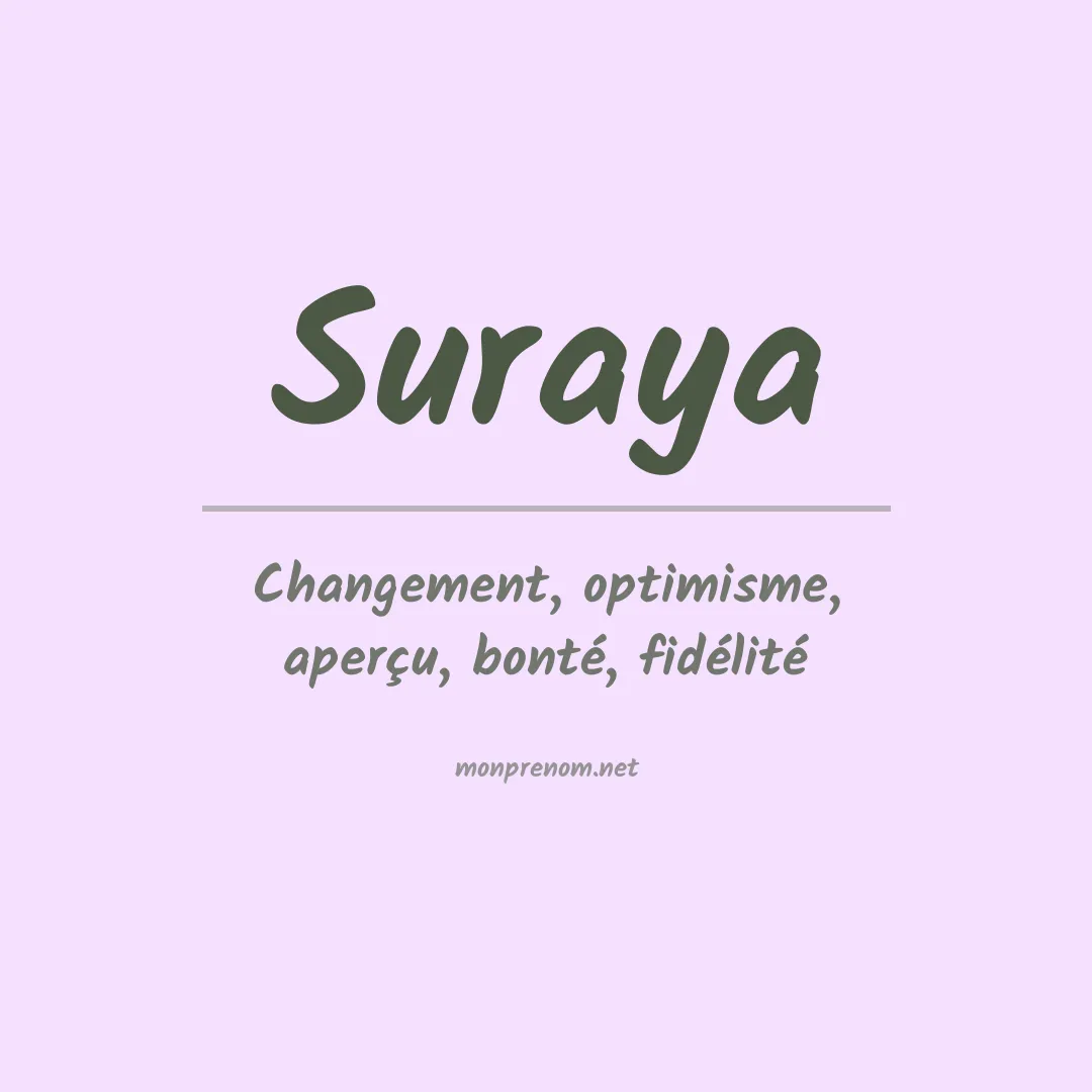 Signification du Prénom Suraya