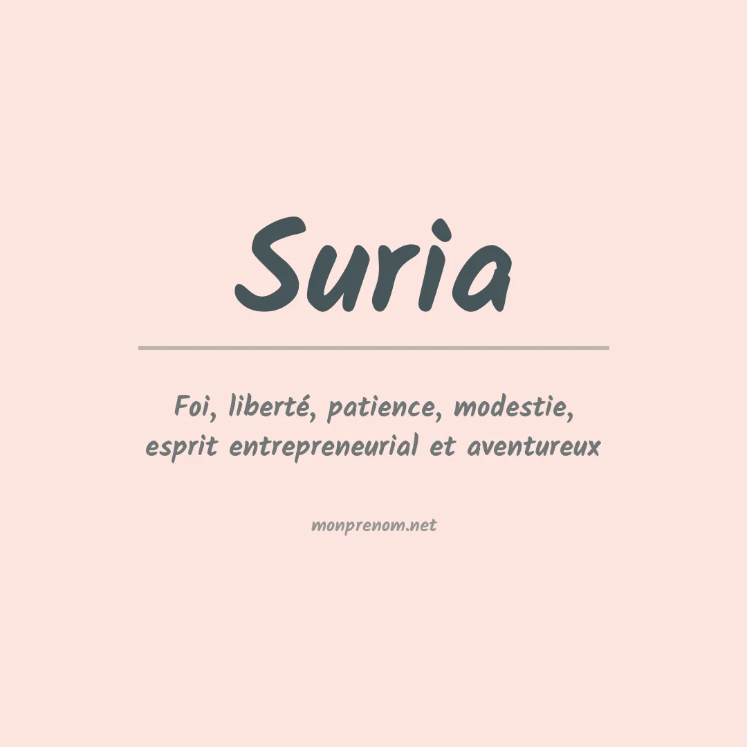 Signification du Prénom Suria