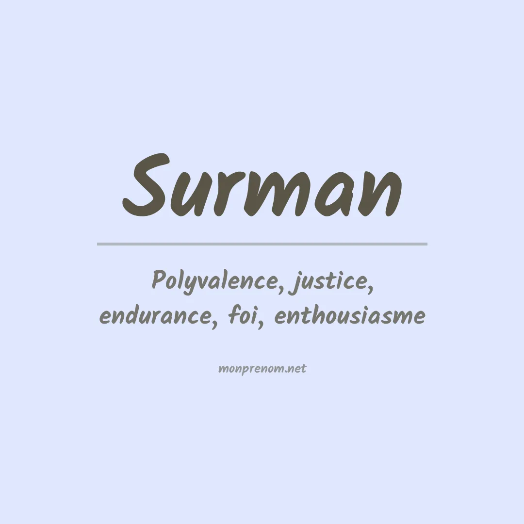 Signification du Prénom Surman