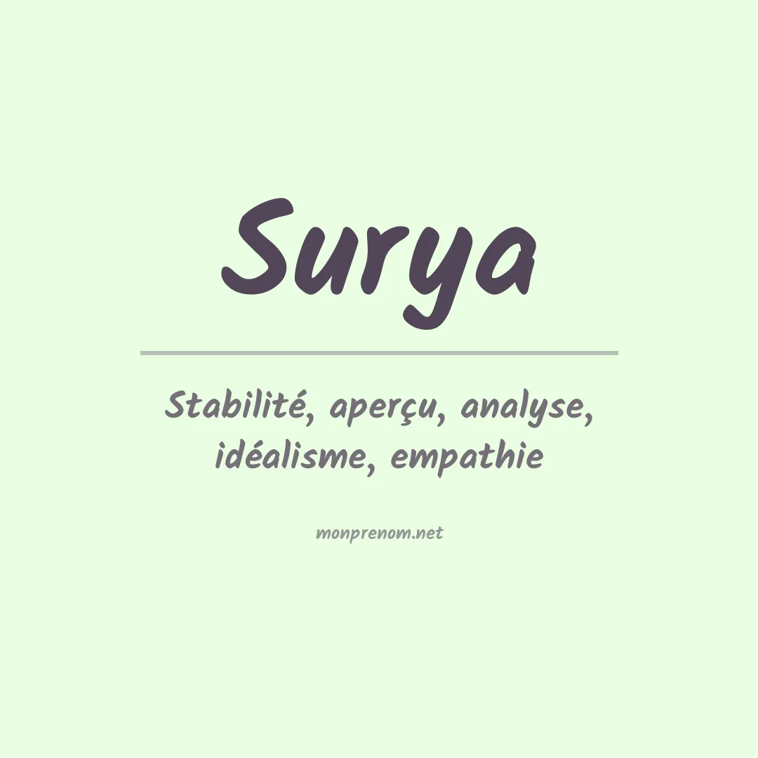 Signification du Prénom Surya