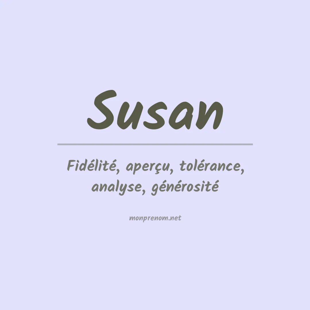 Signification du Prénom Susan