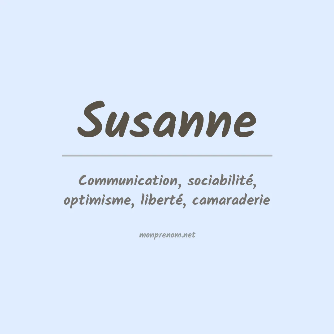 Signification du Prénom Susanne