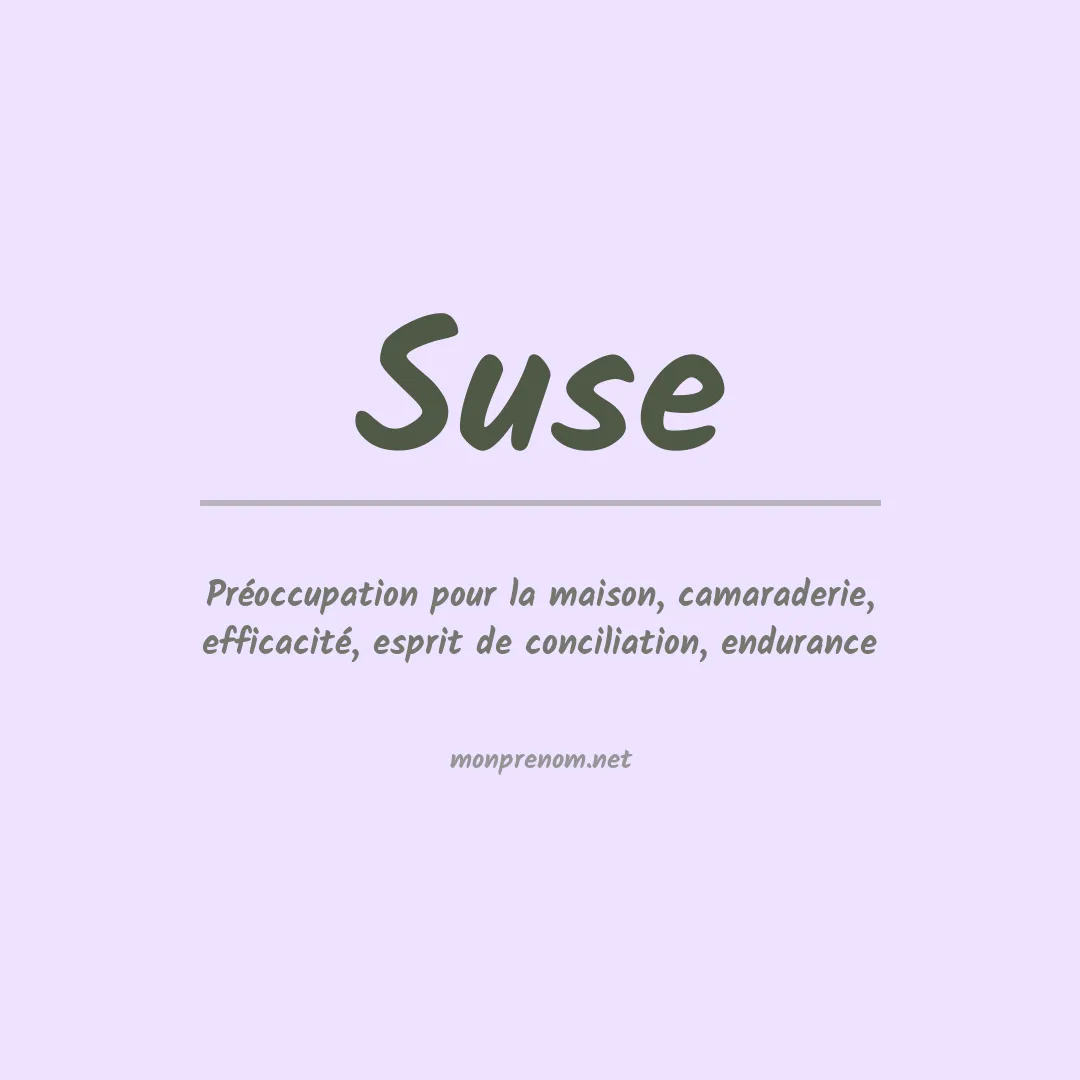 Signification du Prénom Suse Signification du Prénom Suse