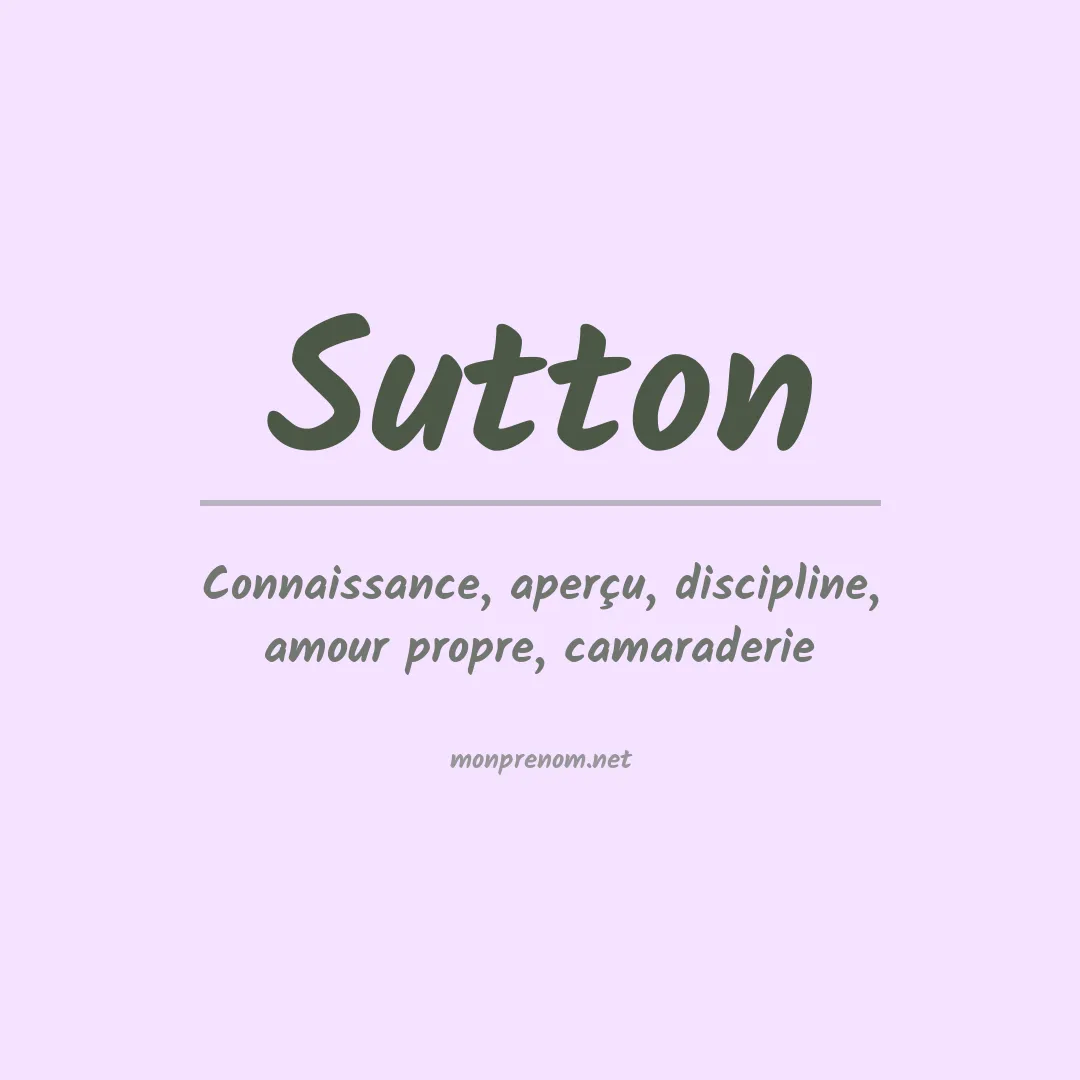 Signification du Prénom Sutton