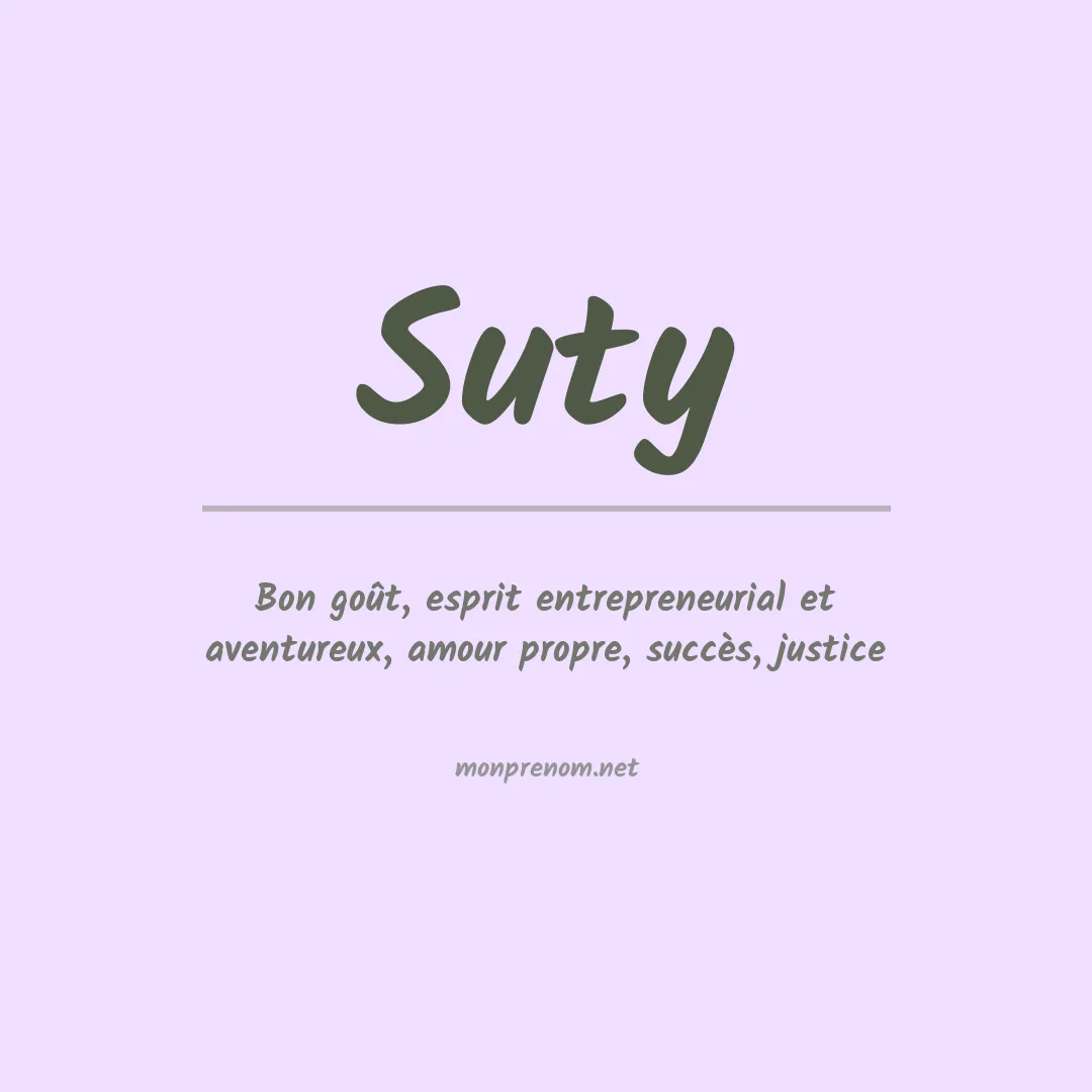 Signification du Prénom Suty Signification du Prénom Suty
