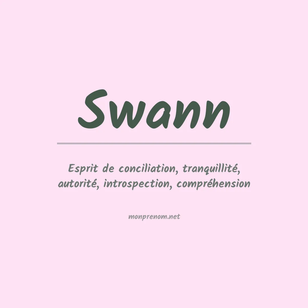 Signification du Prénom Swann Signification du Prénom Swann