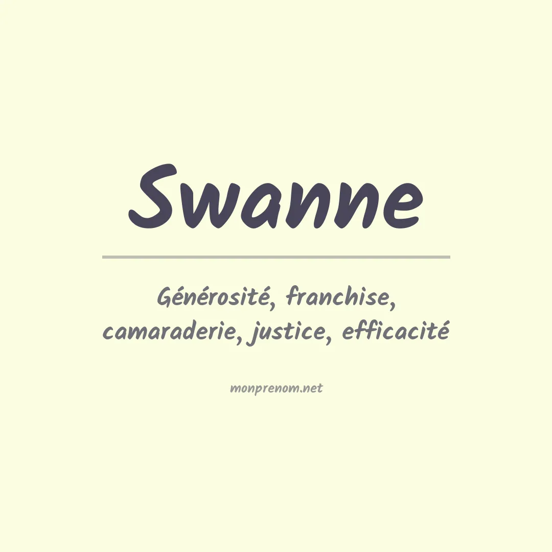 Signification du Prénom Swanne Signification du Prénom Swanne