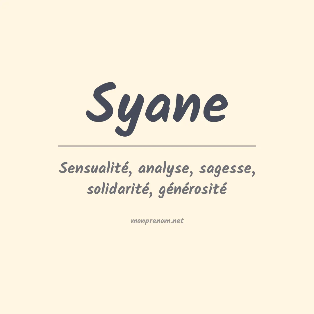 Signification du Prénom Syane