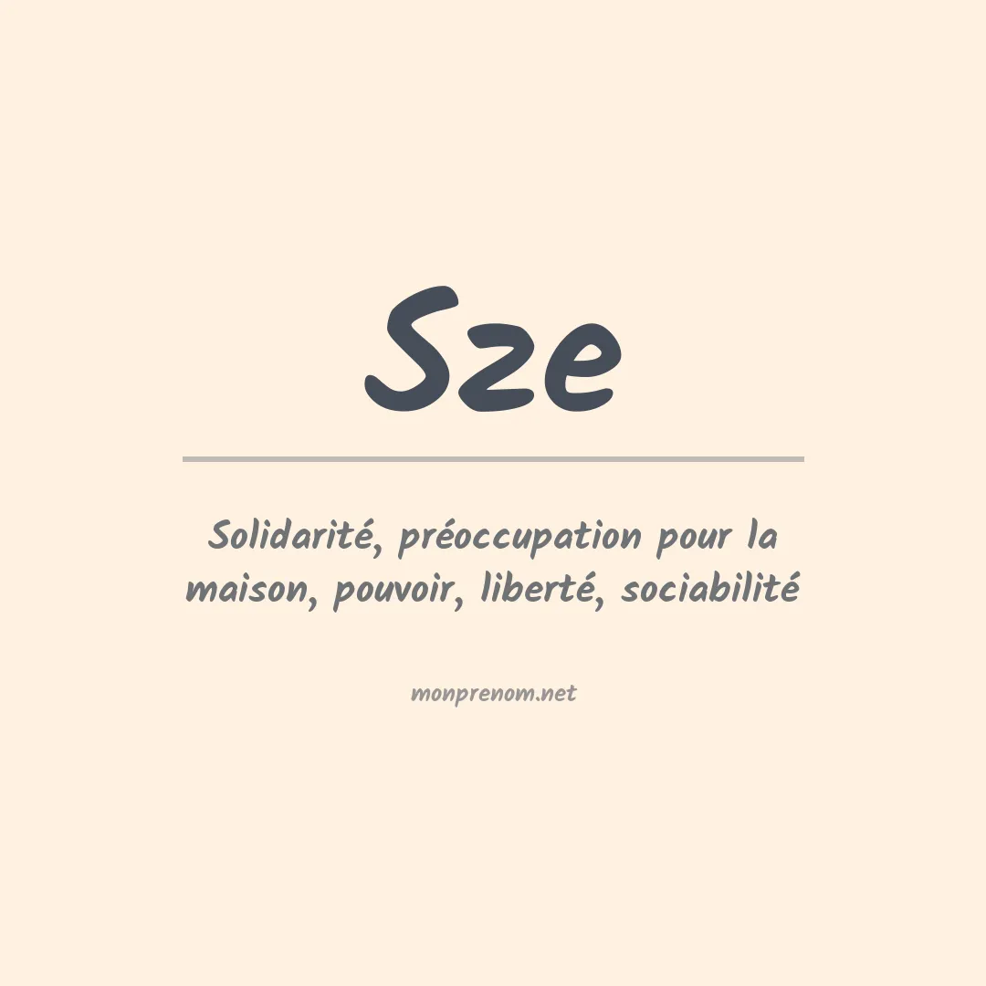 Signification du Prénom Sze