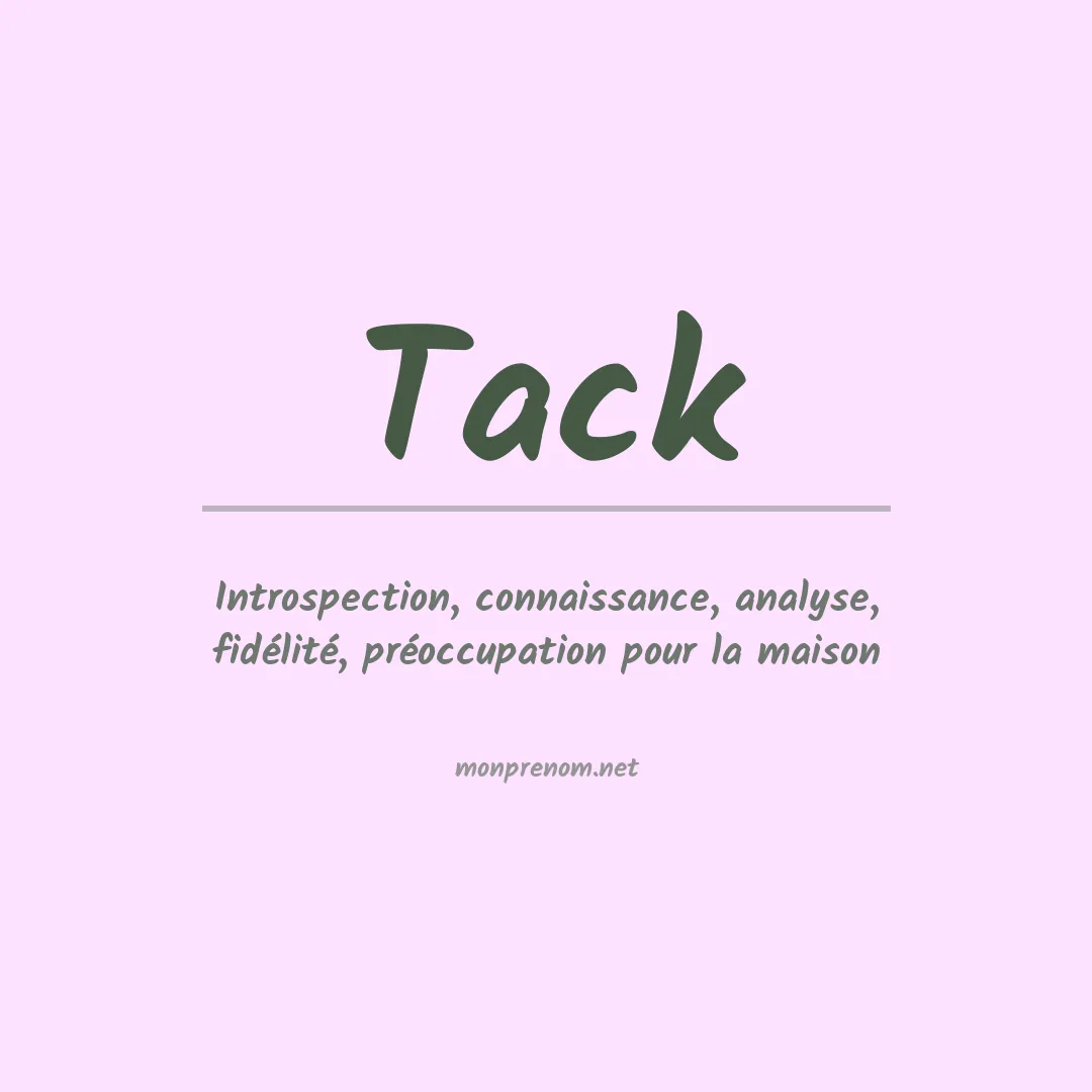 Signification du Prénom Tack