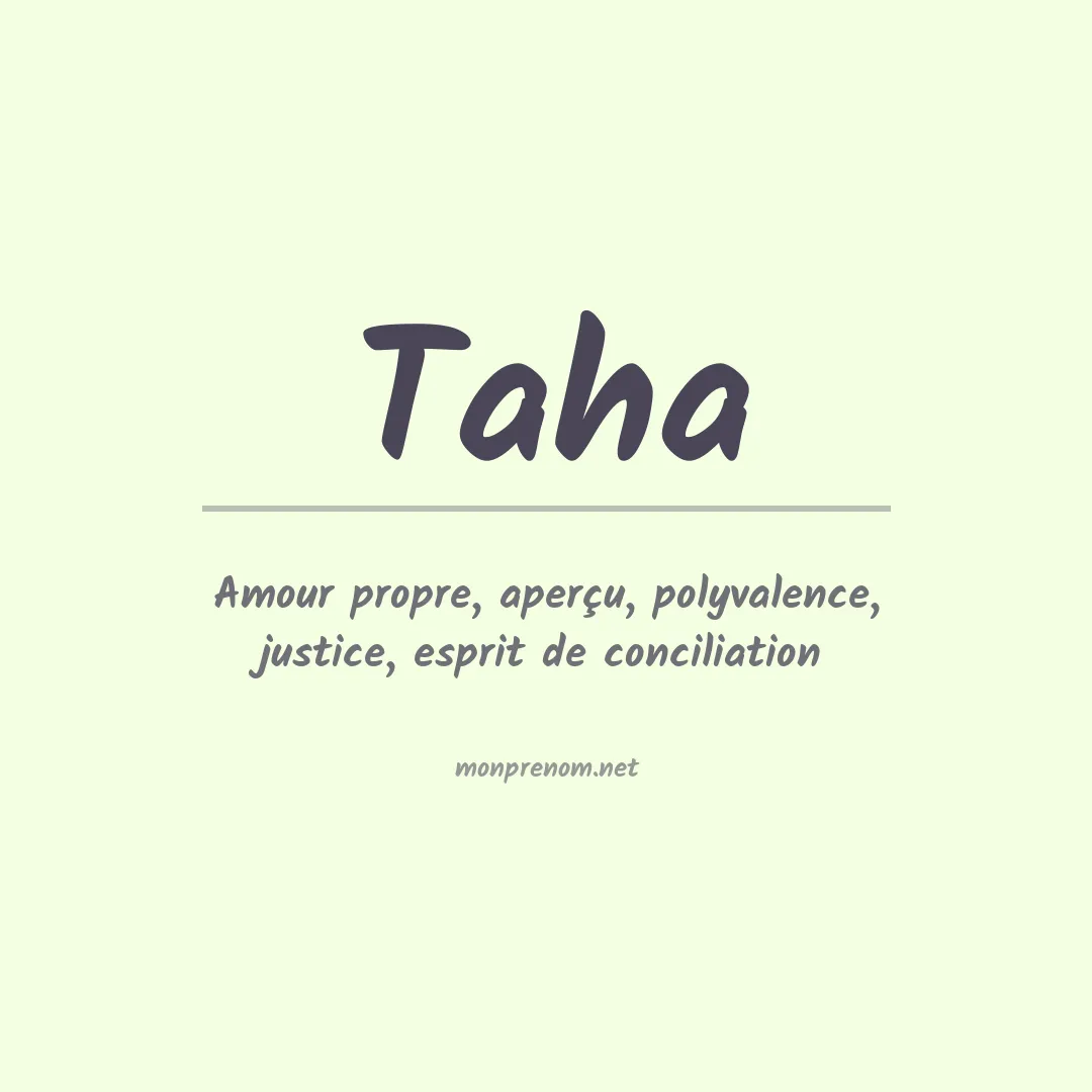 Signification du Prénom Taha