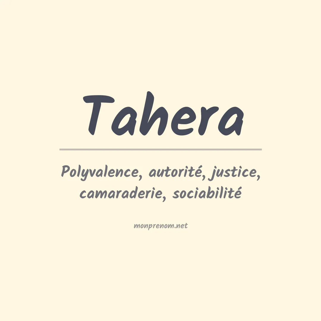 Signification du Prénom Tahera Signification du Prénom Tahera