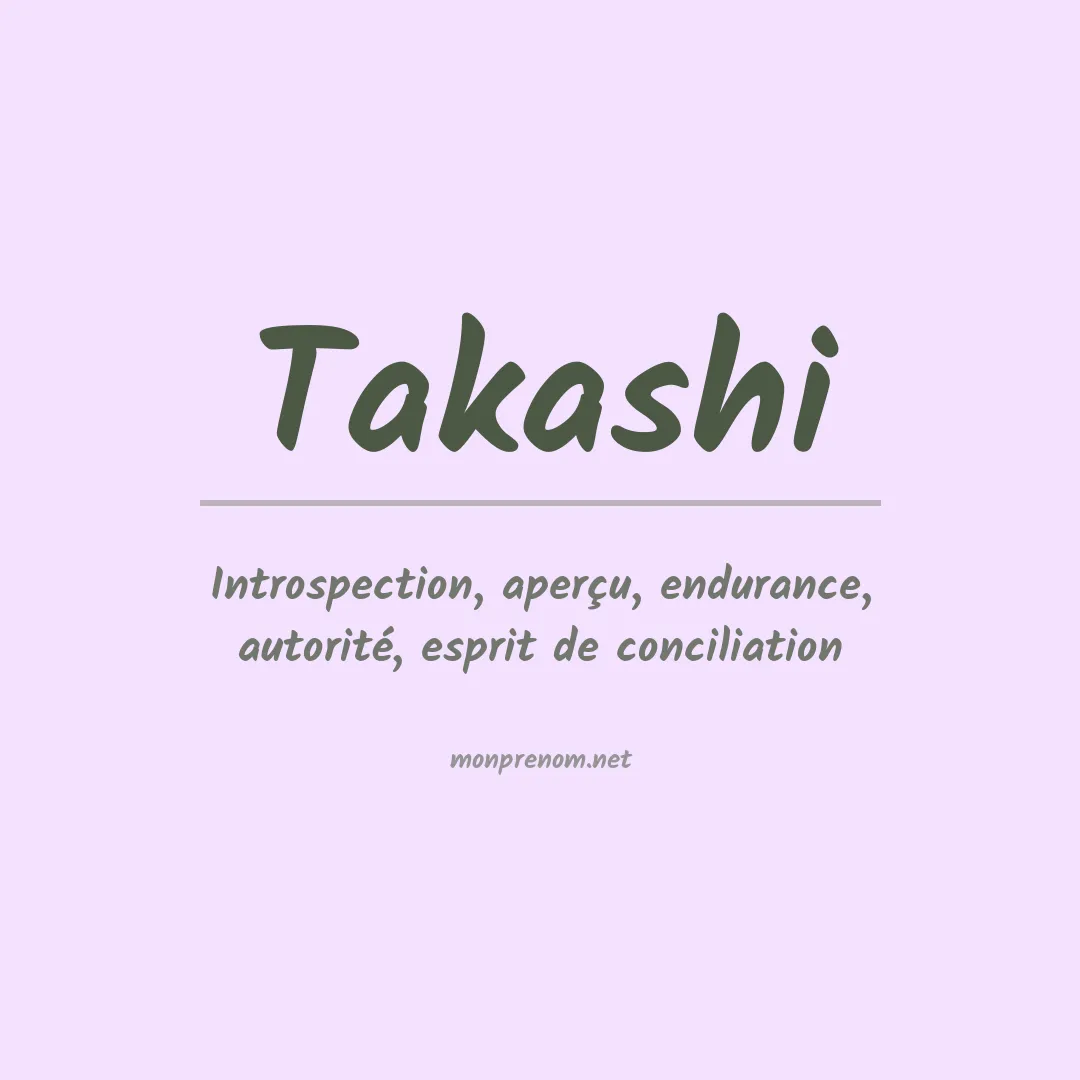 Signification du Prénom Takashi