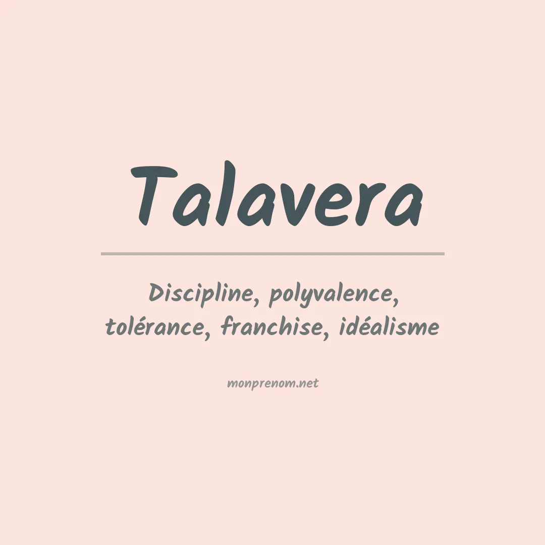 Signification du Prénom Talavera