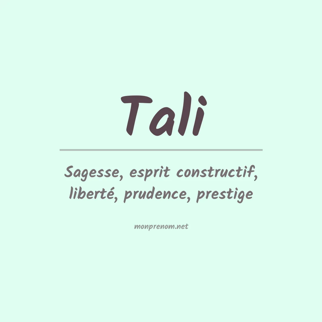 Signification du Prénom Tali