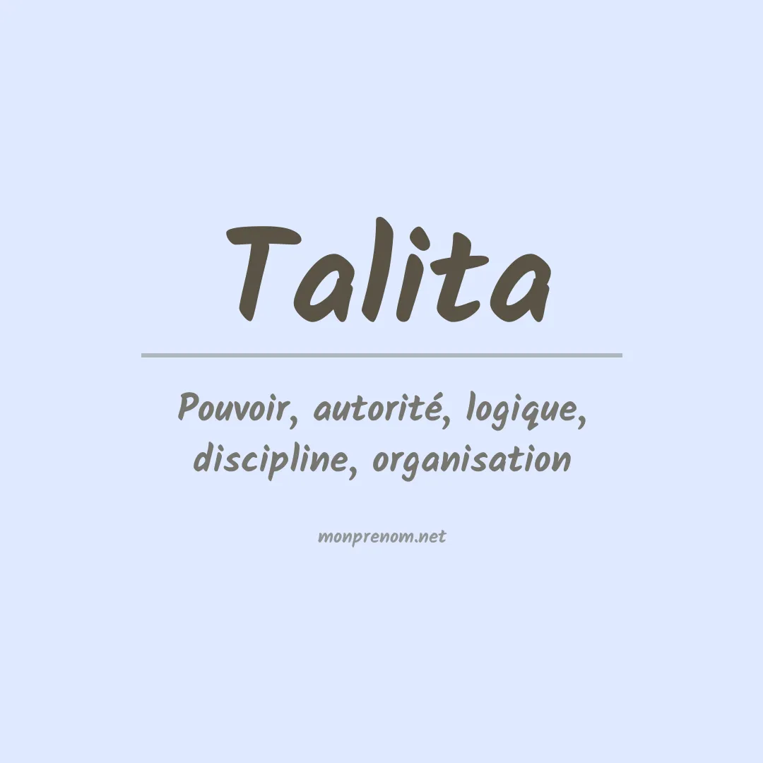 Signification du Prénom Talita