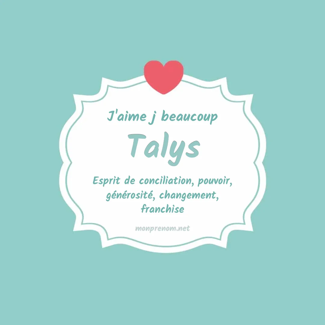 j'aime beaucoup Talys
