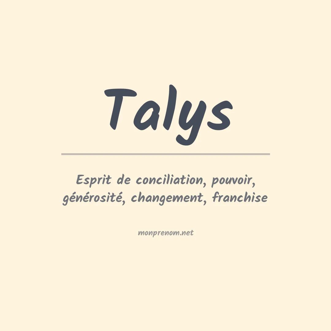 Signification du Prénom Talys