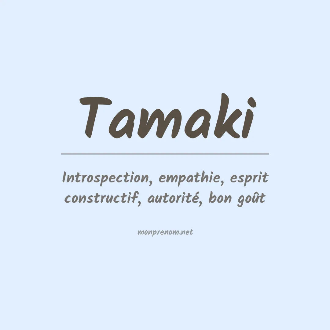 Signification du Prénom Tamaki