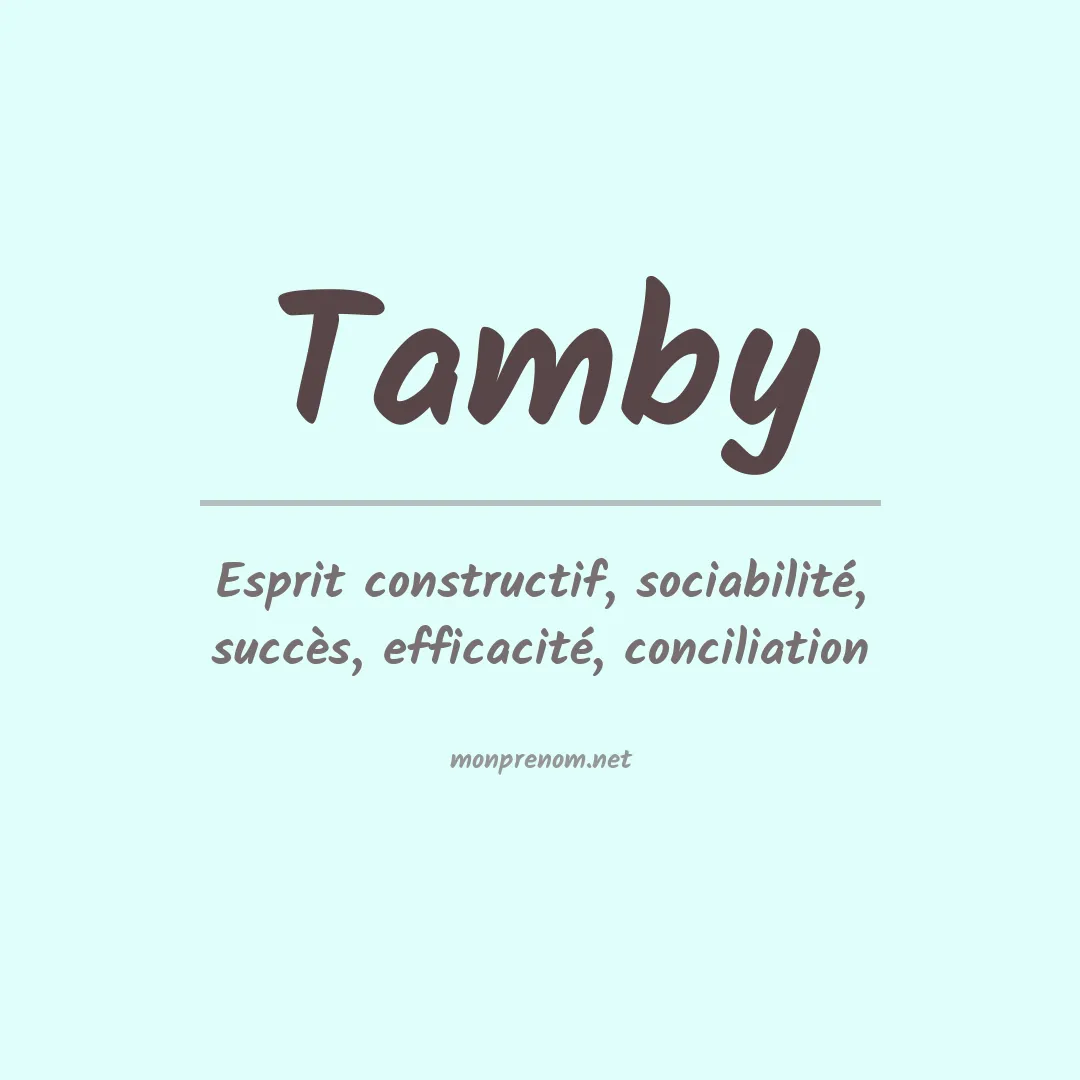 Signification du Prénom Tamby Signification du Prénom Tamby