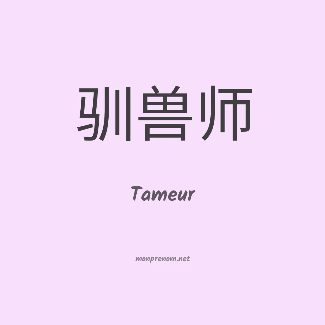 Tameur en chino