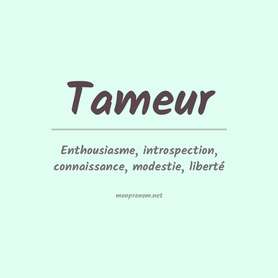 Signification du Prénom Tameur Signification du Prénom Tameur