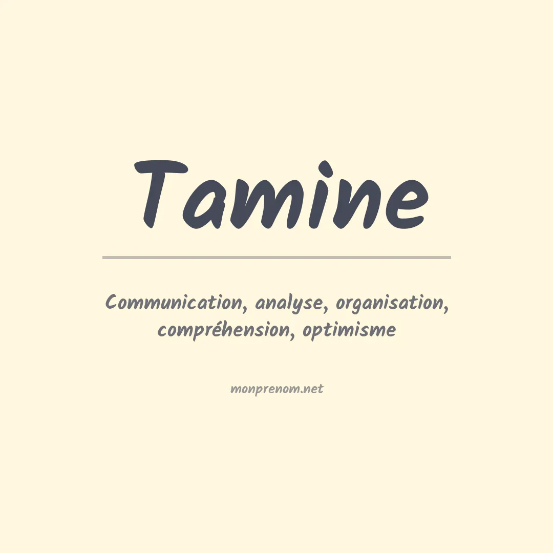 Signification du Prénom Tamine Signification du Prénom Tamine