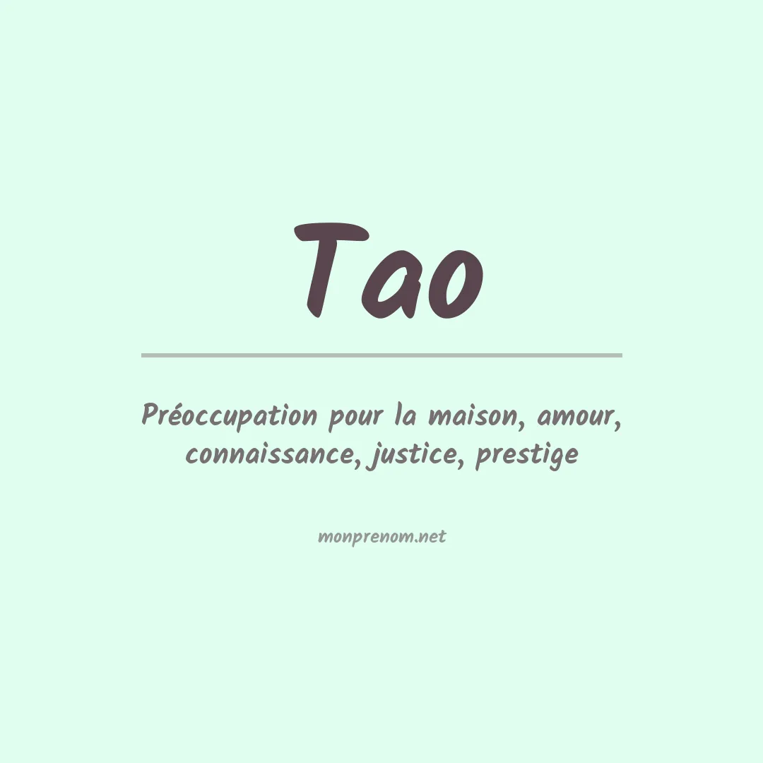 Signification du Prénom Tao