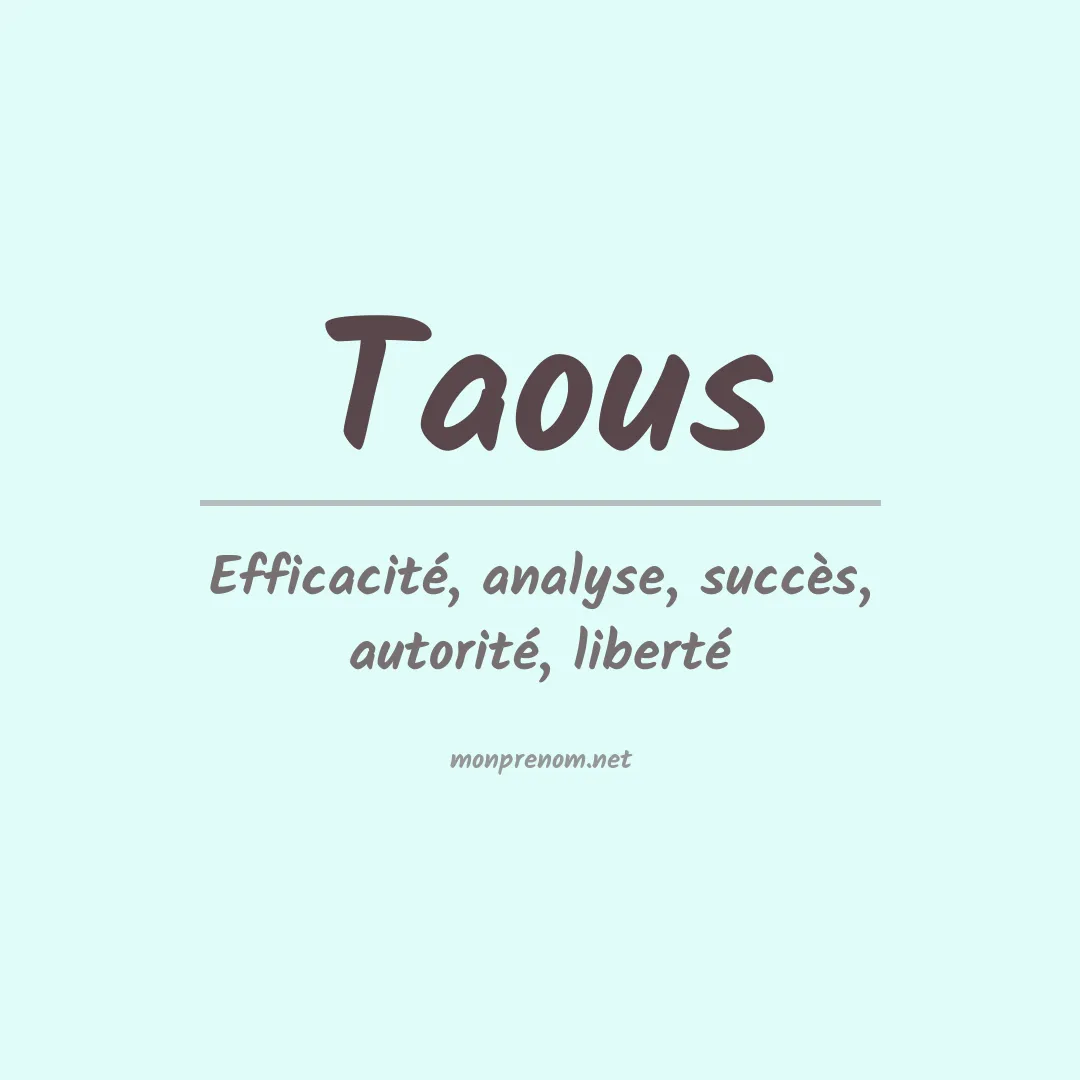 Signification du Prénom Taous Signification du Prénom Taous