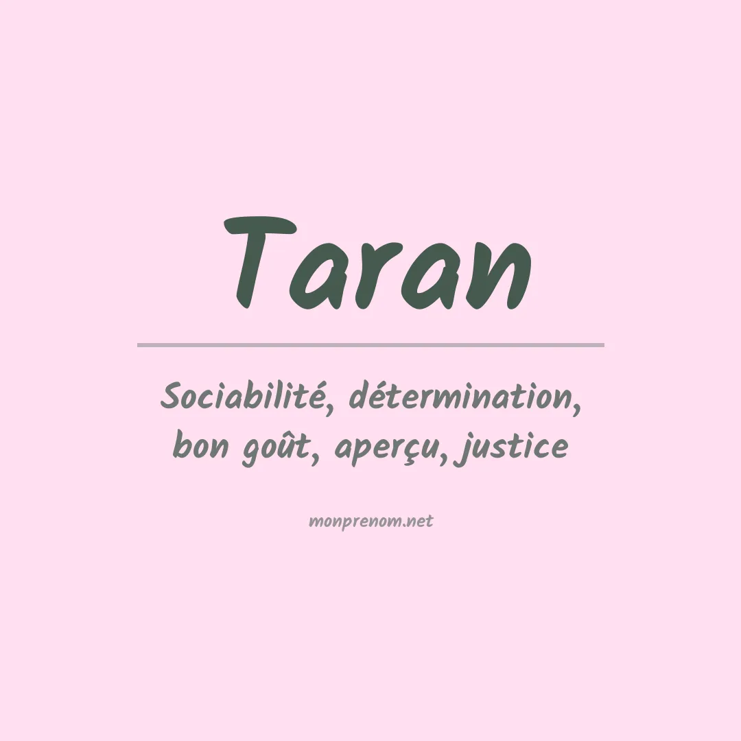 Signification du Prénom Taran