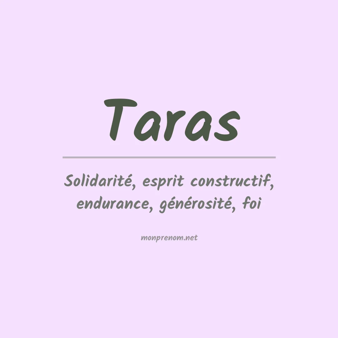 Signification du Prénom Taras