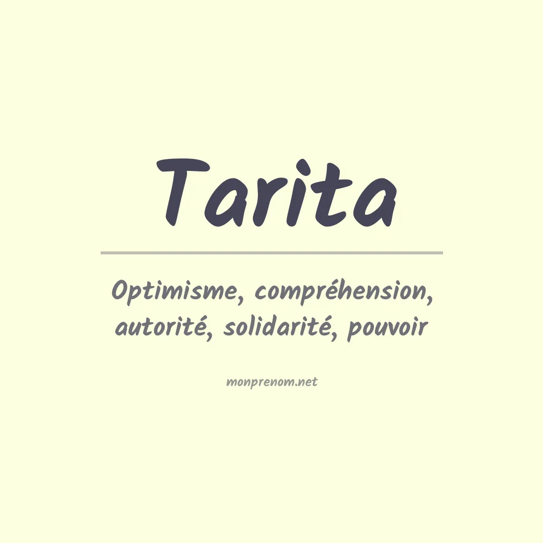 Signification du Prénom Tarita