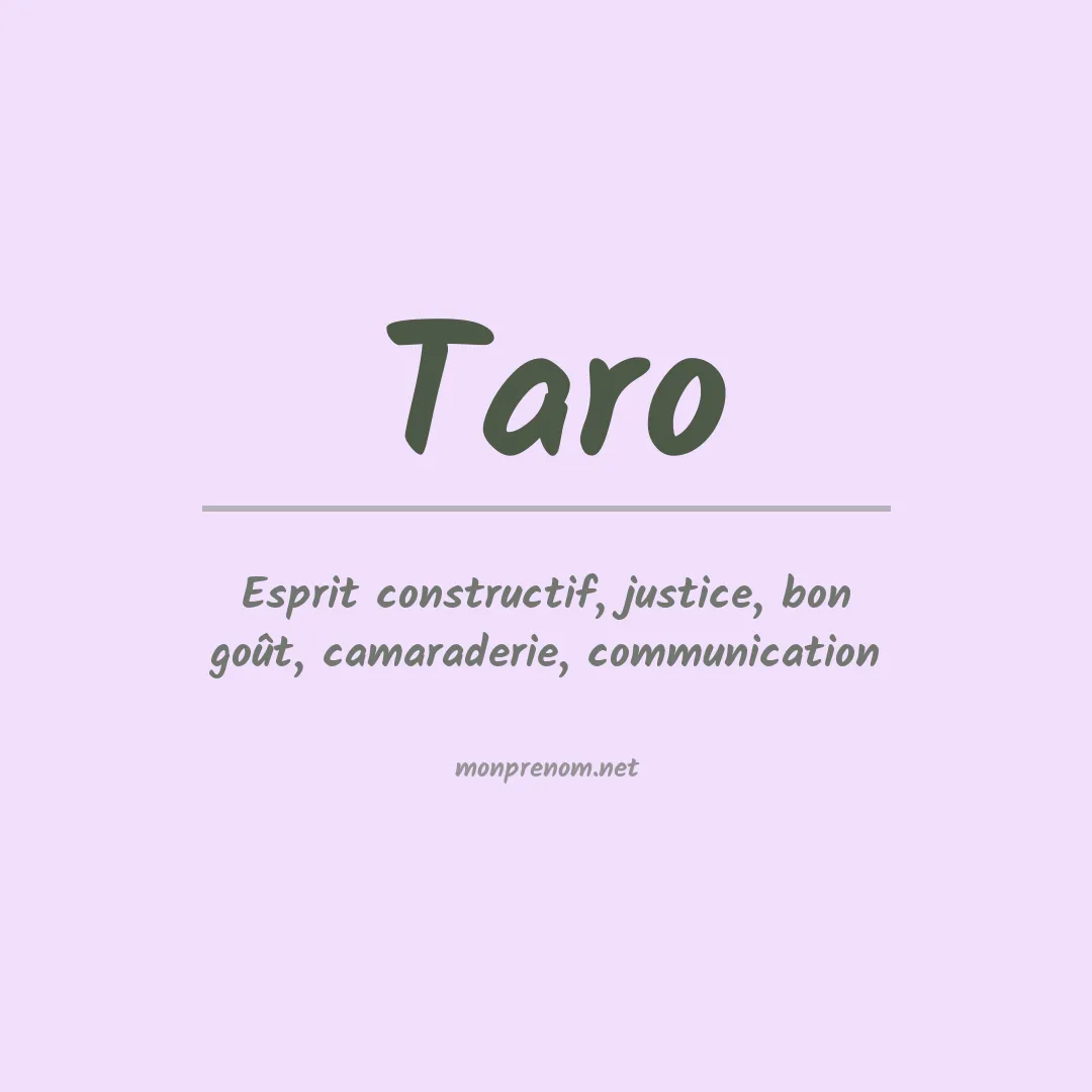 Signification du Prénom Taro