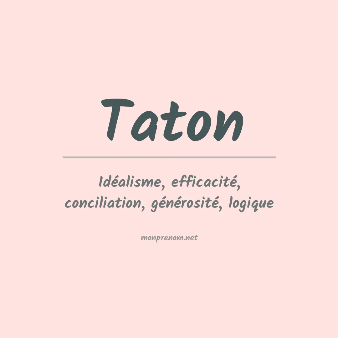 Signification du Prénom Taton