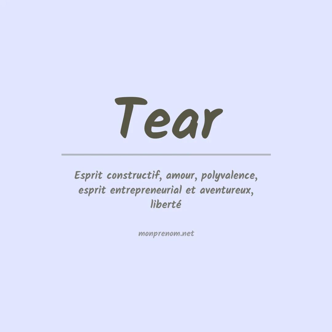 Signification du Prénom Tear