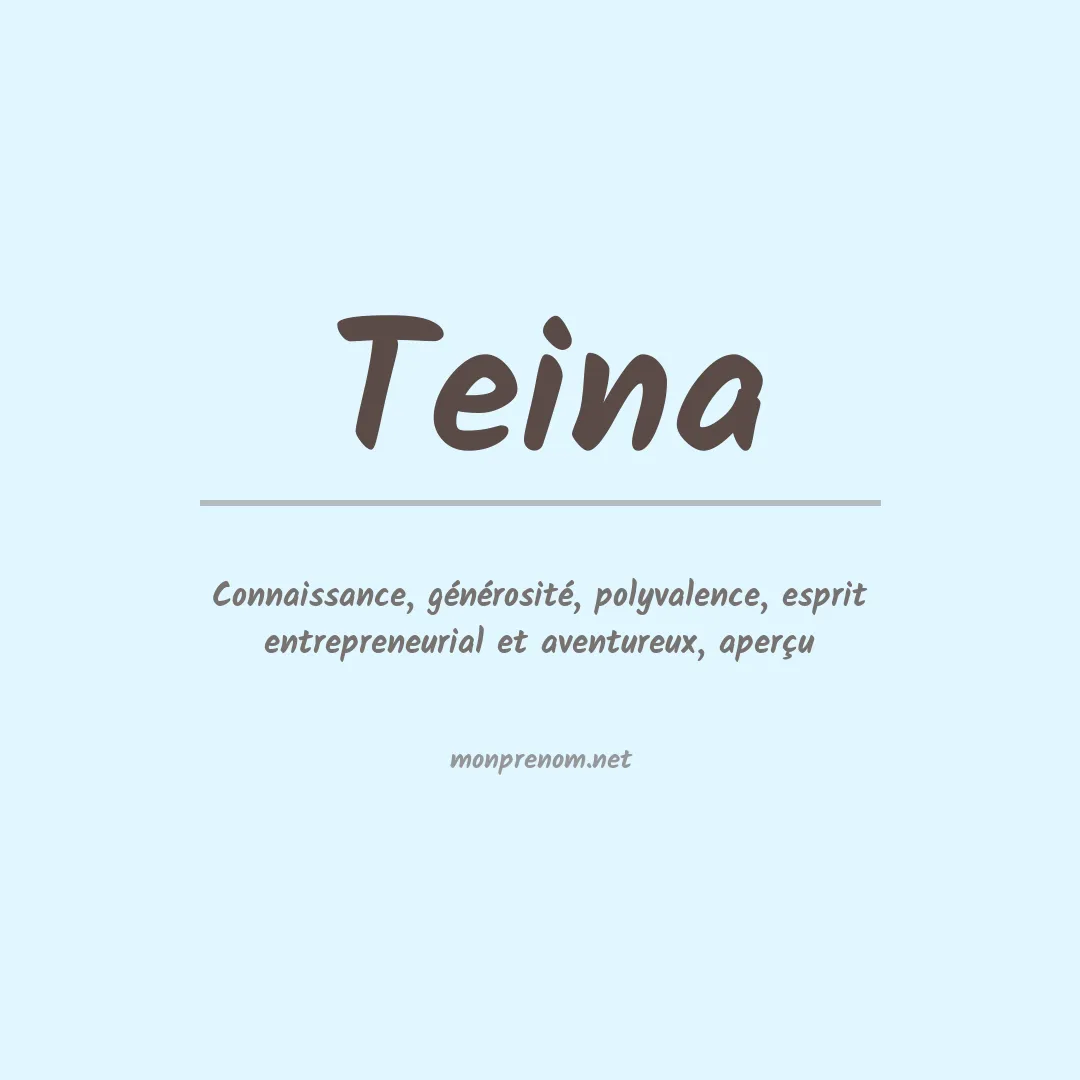 Signification du Prénom Teina