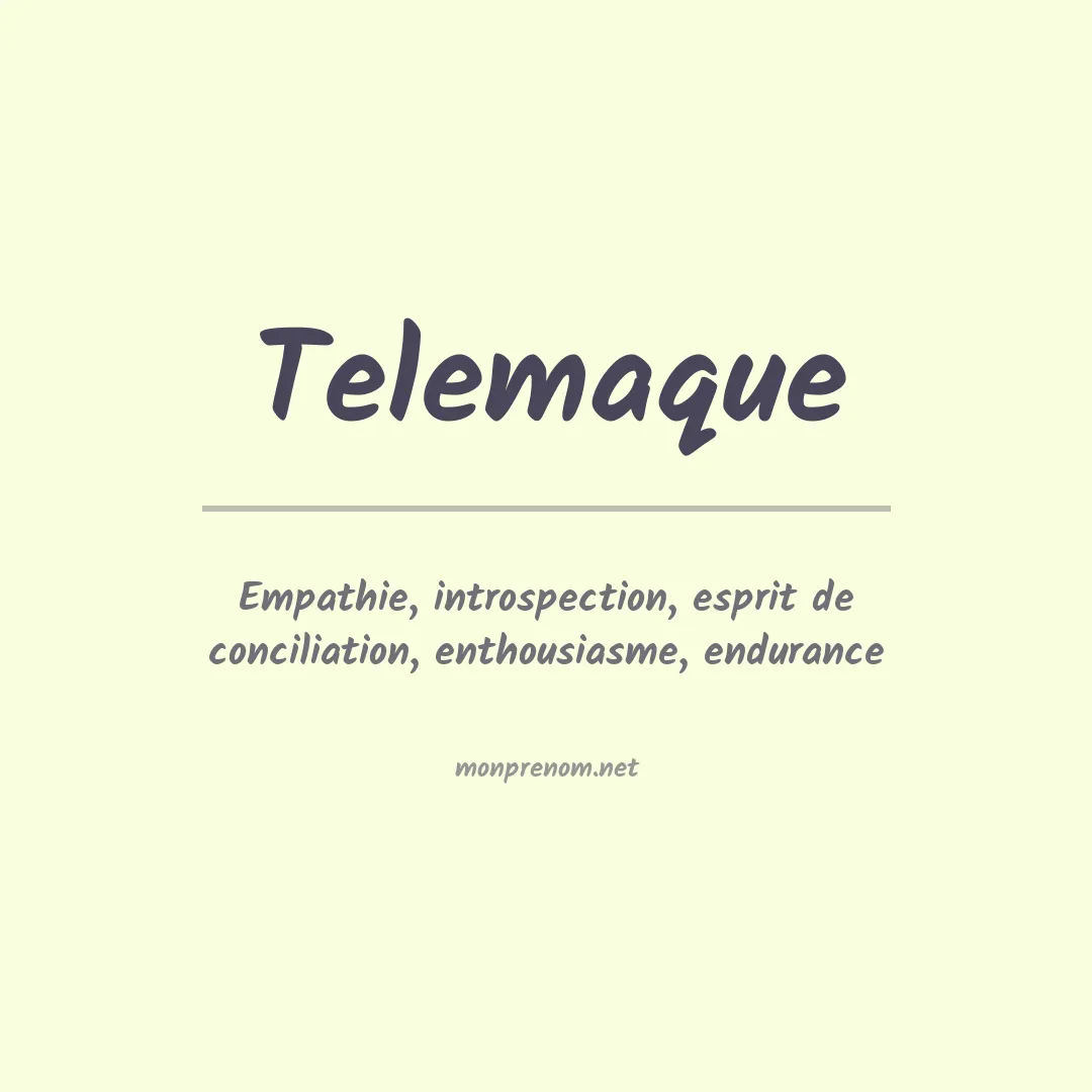 Signification du Prénom Telemaque Signification du Prénom Telemaque